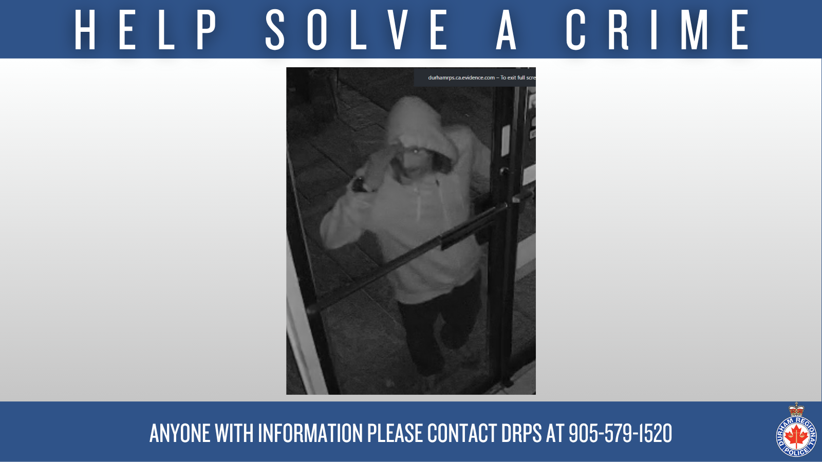 Reference image 1 for Suspect Wanted After Break-and-Enter at Whitby Restaurant.