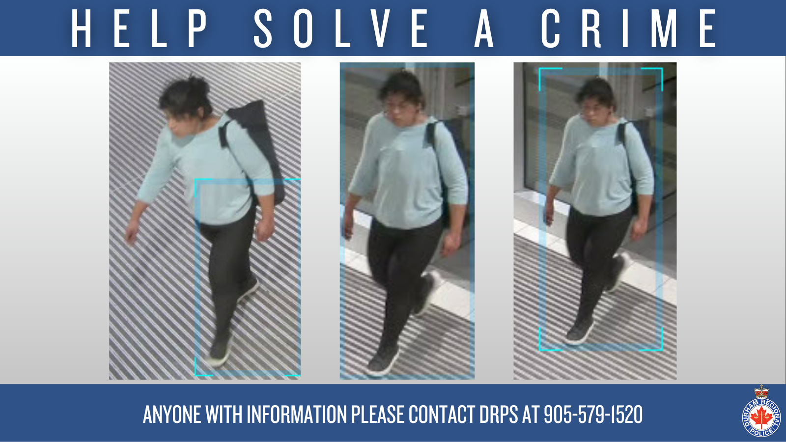 Reference image 1 for Female Wanted for Break & Enter and Theft at Oshawa Centre Offices